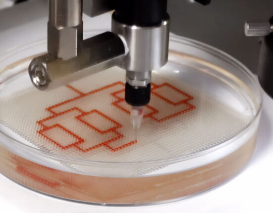 a dropper builds tiny channels of liquid in a petri dish