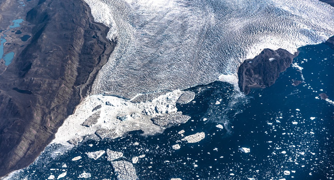 A picture of Greenland's ice sheet near Baffin Bay.