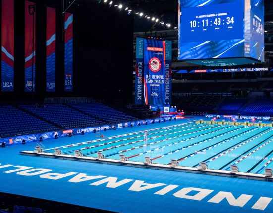 How an NFL Stadium Transformed into a Swimming Pool for U.S. Olympic Trials