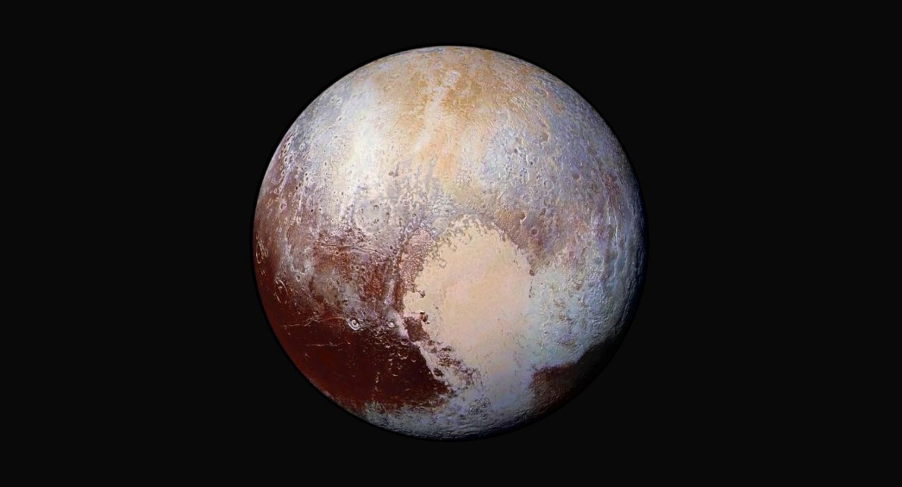 An image of Pluto's Sputnik Planitia, a large basin likely formed from an impact billions of years ago.