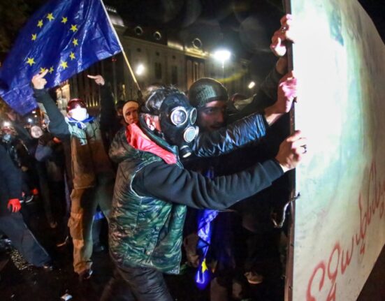 Georgia protesters clash with police after PM suspends EU membership talks | Protests News