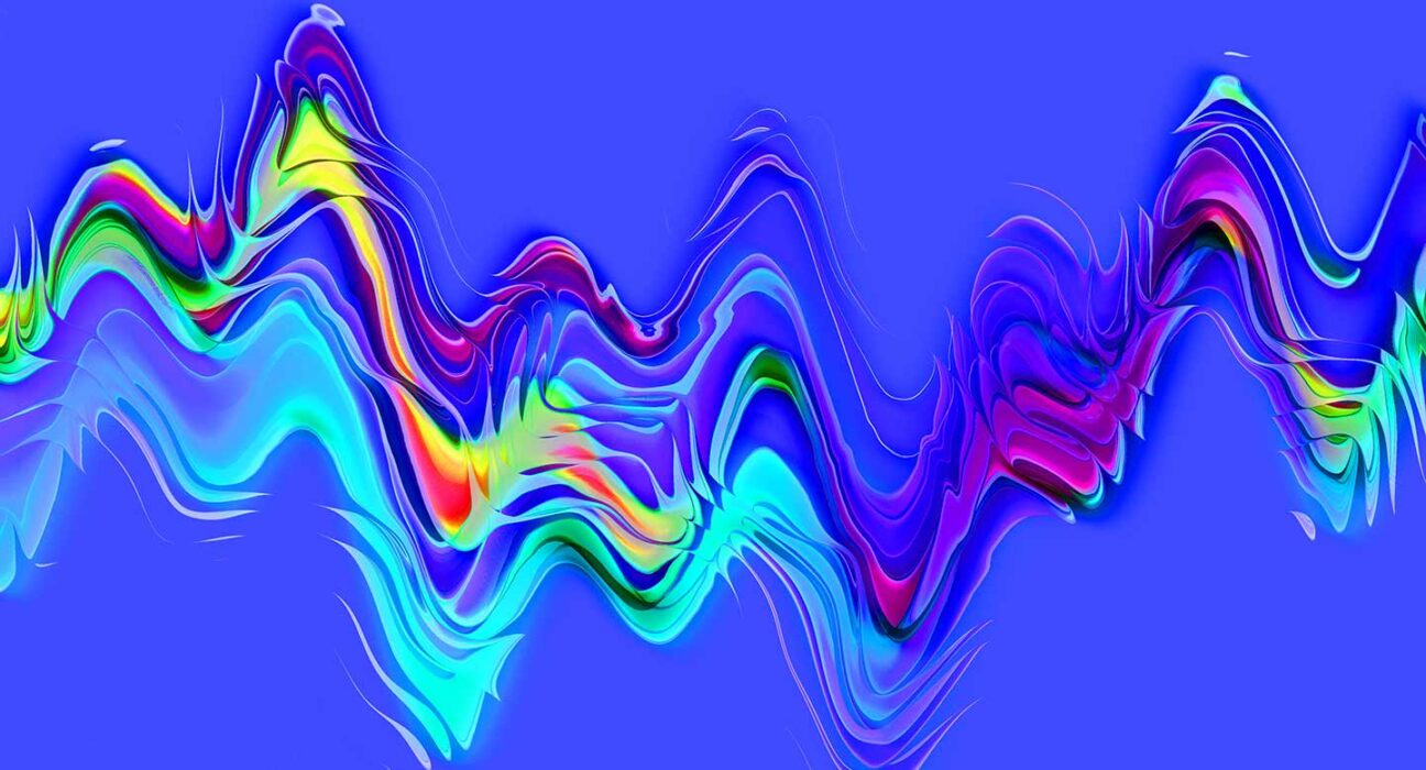 Multicolored wavy lines