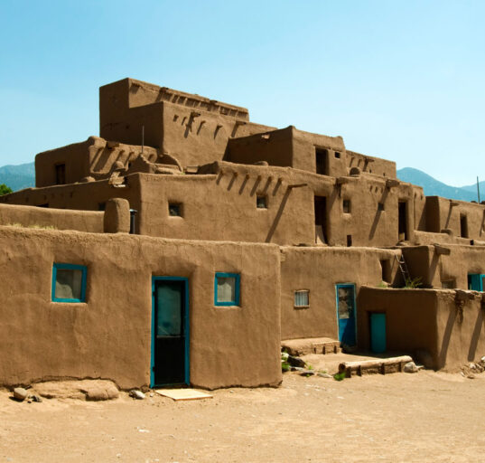 a photo of Taos Pueblo, a